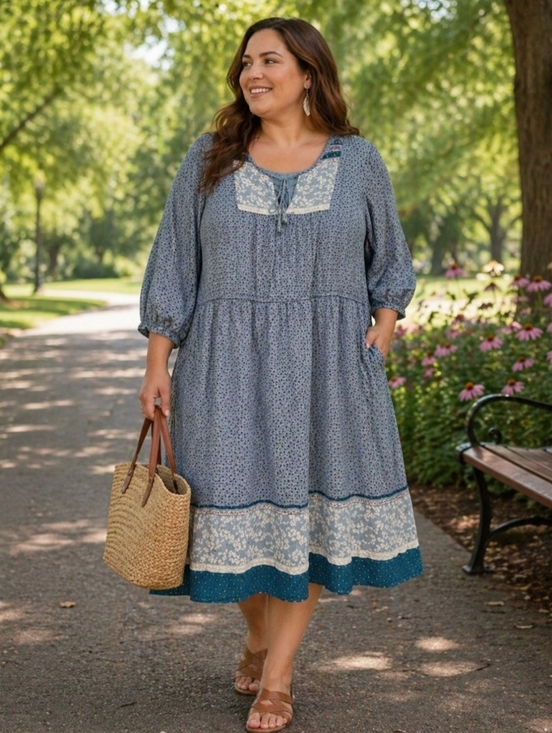 Old Navy Dresses & Skirts - Old Navy Size 2X 100% Rayon Lined Relaxed Tunic Dress Boho Modest Cottagecore